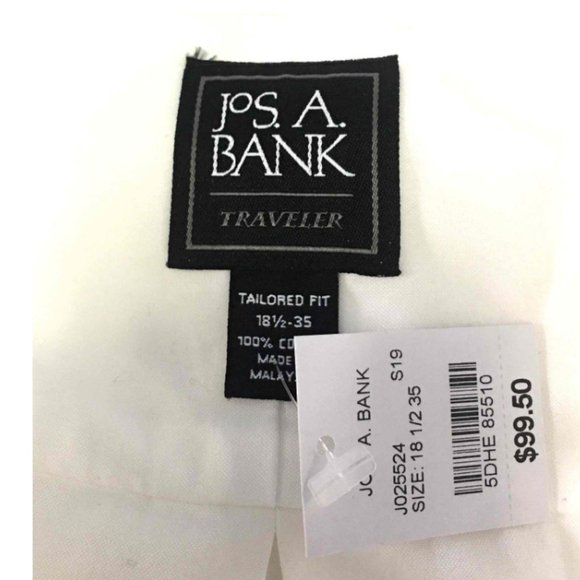 Jos. A Bank white Tailored Fit Dress Shirt Sz 18.5 x 35 - Picture 3 of 5